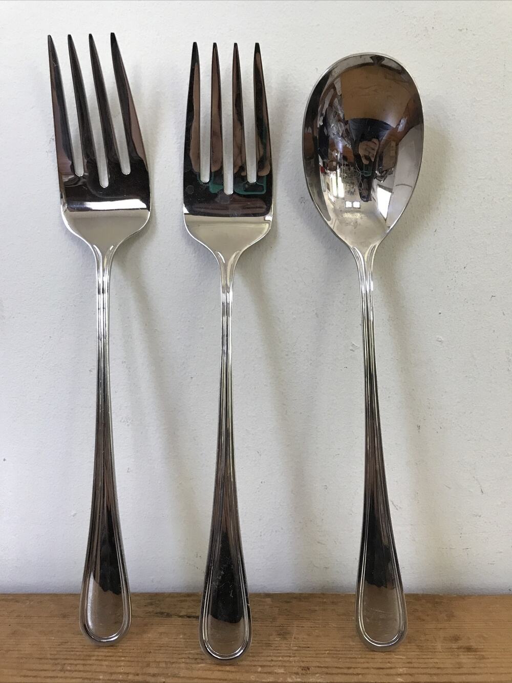 Set Lot 3 Stainless UPDATE Professional Salad Serving Utensils Forks Spoon 11"